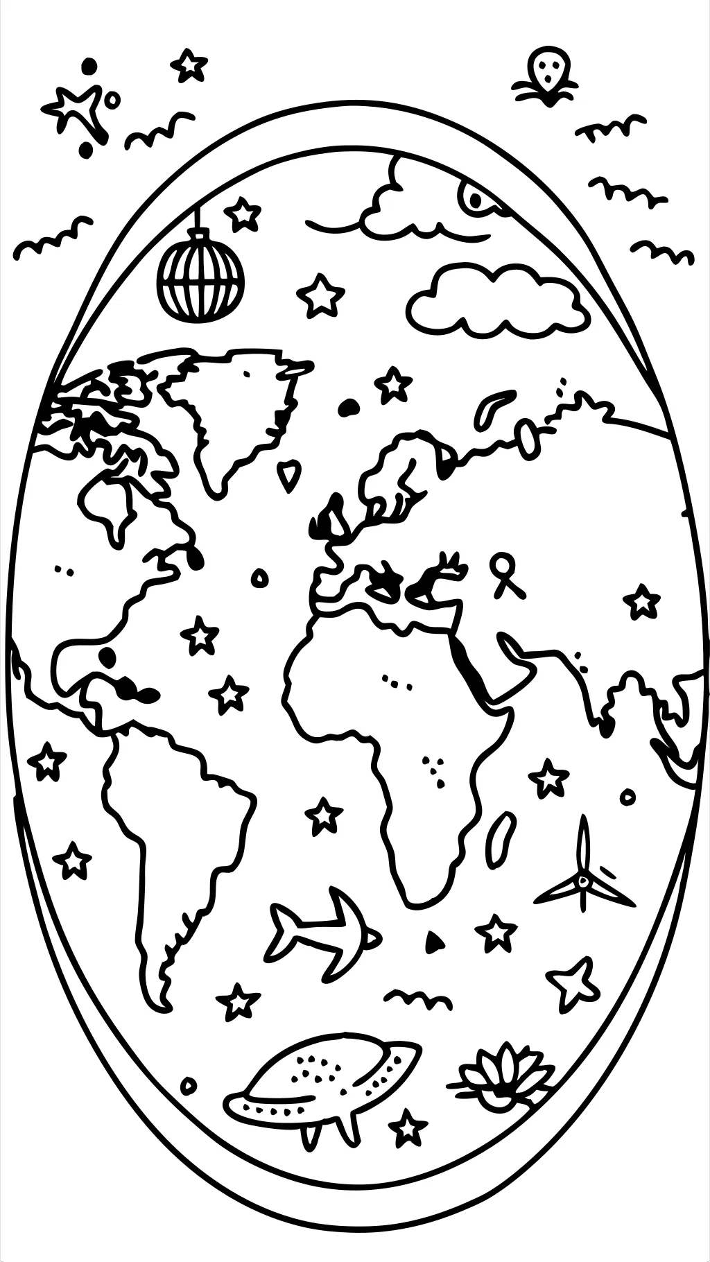 coloring pages of the world map